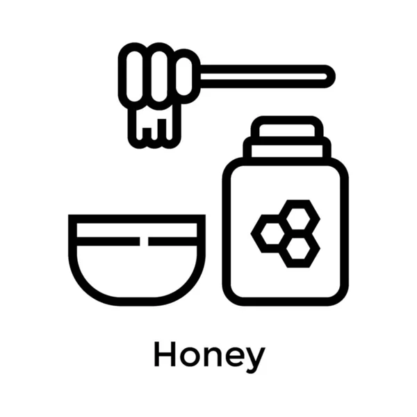 Honig Dip Icon Linienvektor — Stockvektor