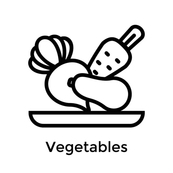 Ikon Grönsaker Linje Design — Stock vektor