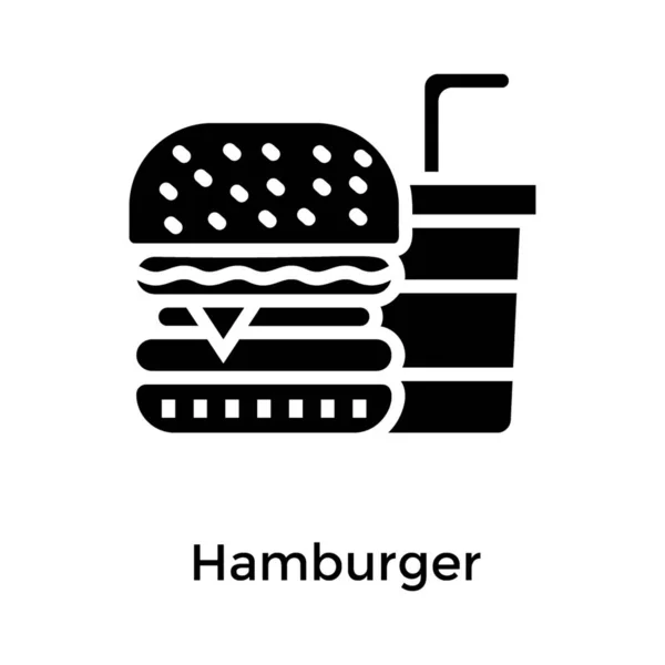 Hamburguesa Diseño Icono Sólido — Archivo Imágenes Vectoriales