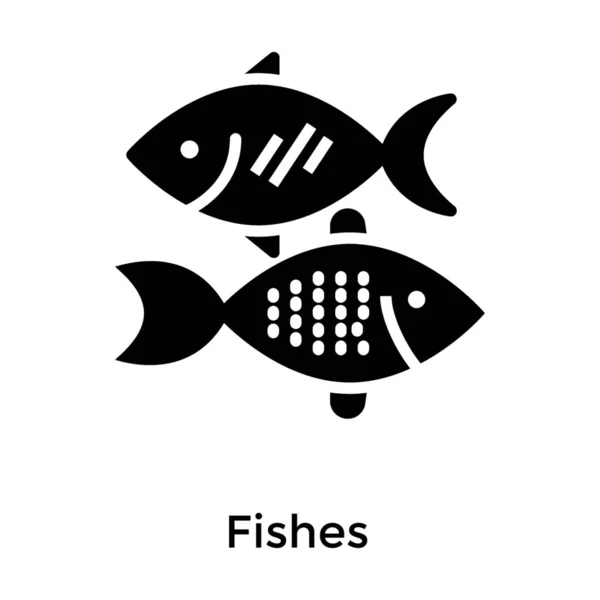 Значок Рыбы Твердой Конструкции — стоковый вектор