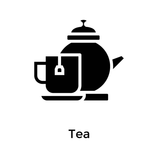 Hot Tea Cup Glyph Icon — Stock Vector