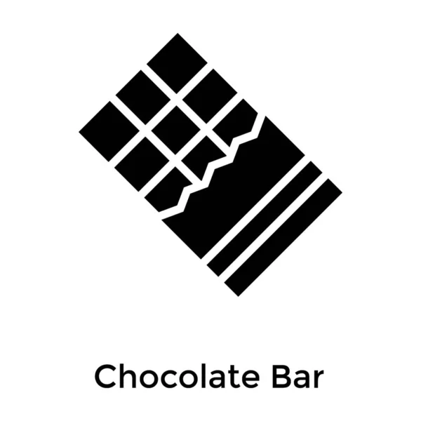 Design Ícone Glifo Barra Chocolate — Vetor de Stock