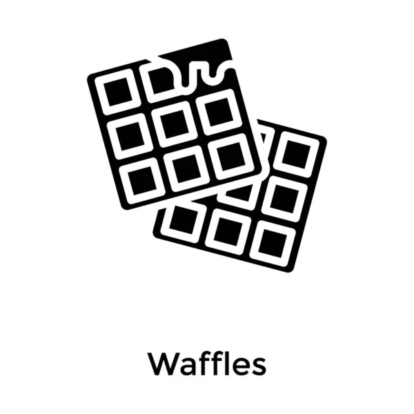 Waffles Chip Design Ícone Glifo — Vetor de Stock