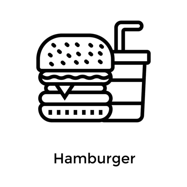 ラインアイコンデザインのハンバーガー — ストックベクタ