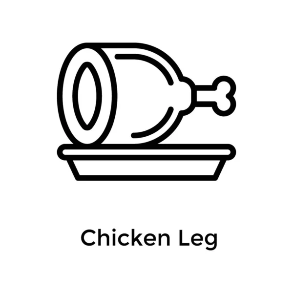 Icon Chicken Leg Piece Line Design — Stock Vector