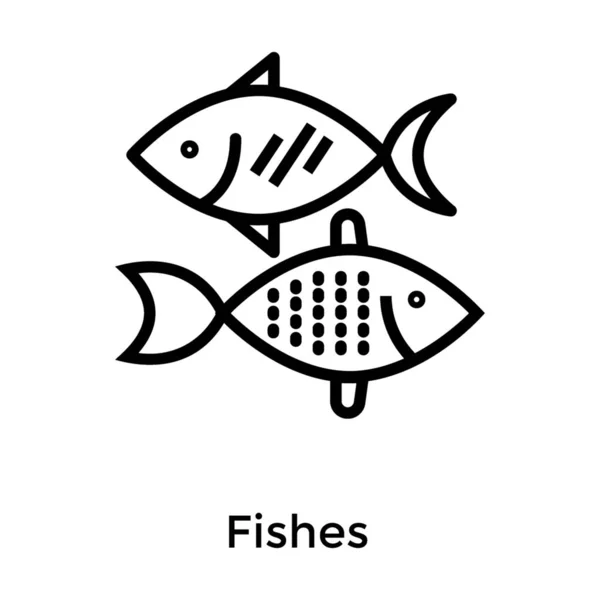 Icono Peces Diseño Línea — Vector de stock