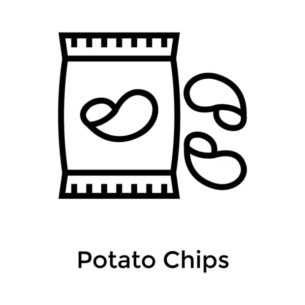 Potatischips Linje Ikon Design — Stock vektor