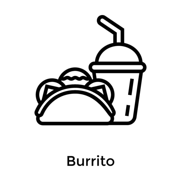 Burrito Line Icon Vector Design — Stock Vector