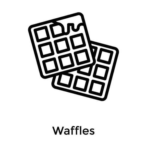 Waffles Chip Design Ícone Linha — Vetor de Stock