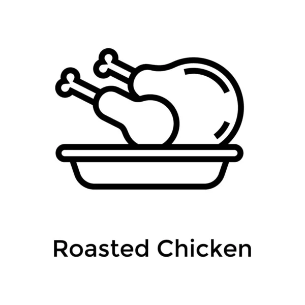 Линия Икона Жареного Цыпленка — стоковый вектор