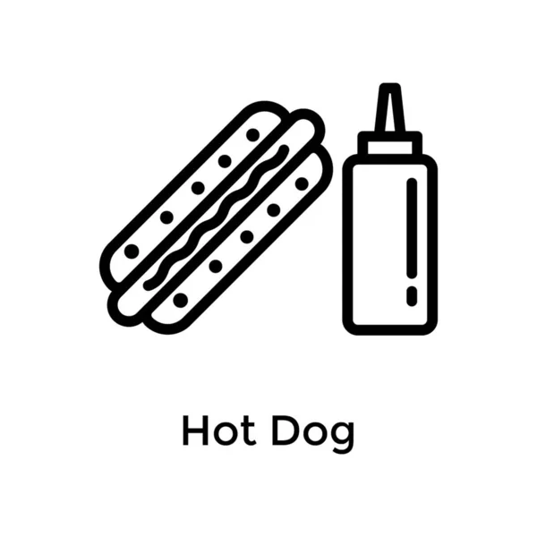 Hot Dog Sandwich Line Symbol — Stockvektor