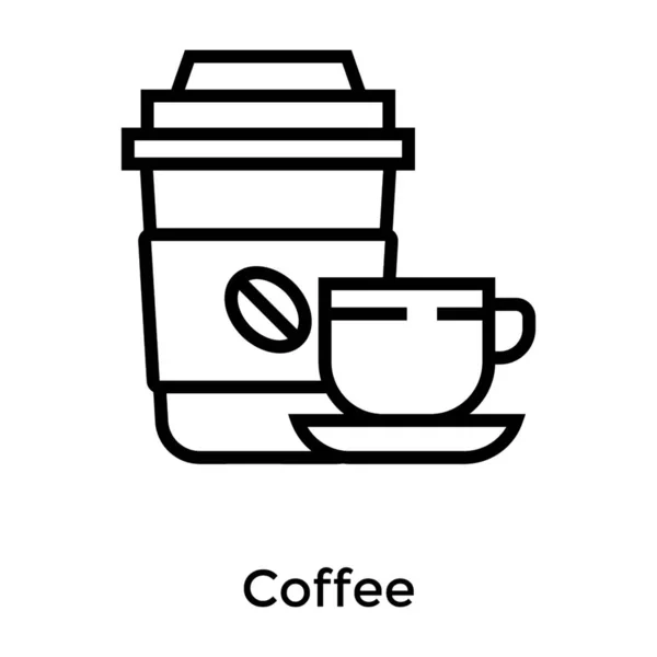 Coupe Café Ligne Icône Vecteur — Image vectorielle