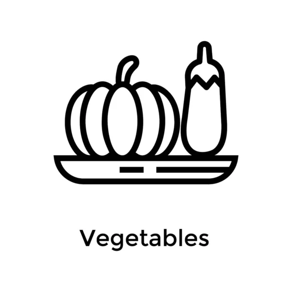 Linje Ikon Grönsaker Vit Bakgrund — Stock vektor
