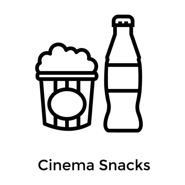 Cinema Snacks Line Icon Vector — Stock Vector