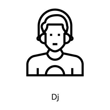 Satır vektöründeki disk jokey simgesi 