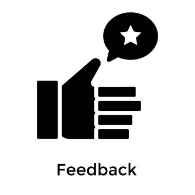 Geri bildirim simgesi tasarımı dolu vektör 
