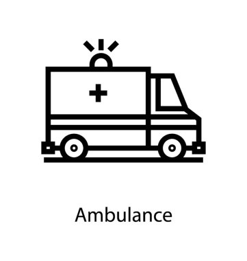 Tıbbi taşıma ambulans hattı vektörü 