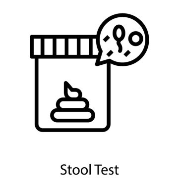 Çizgi vektöründe dışkı test simgesi 