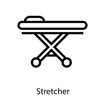 Tıbbi ekipman sedye simgesi çizgi vektör 