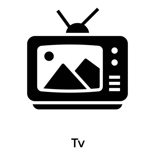Vector Televisión Retro Diseño Sólido — Archivo Imágenes Vectoriales