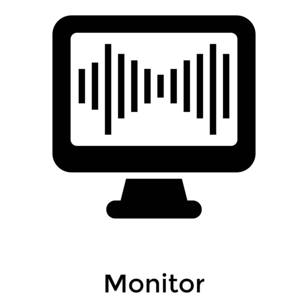 Vetor Monitor Eletrônico Projeto Sólido — Vetor de Stock