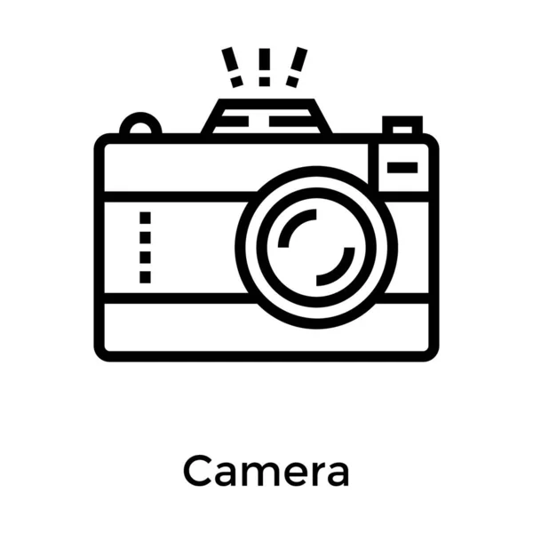 Fényképészeti Kamera Vektor Line Design — Stock Vector