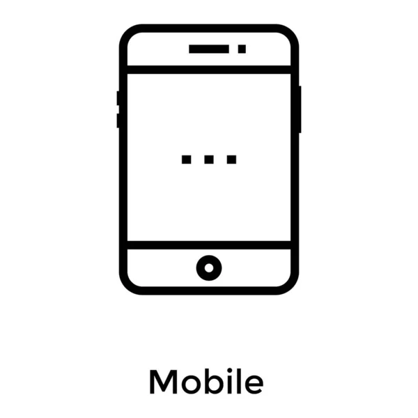 Mobile Phone Vector Line Design — Stock Vector