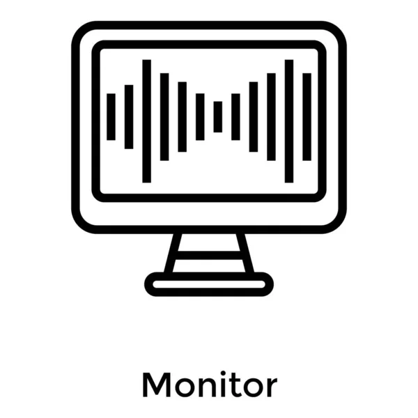 Vetor Monitor Eletrônico Projeto Linha — Vetor de Stock