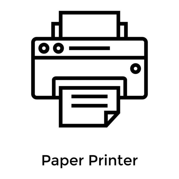 Pictogram Drukmachine Lijn Ontwerp — Stockvector