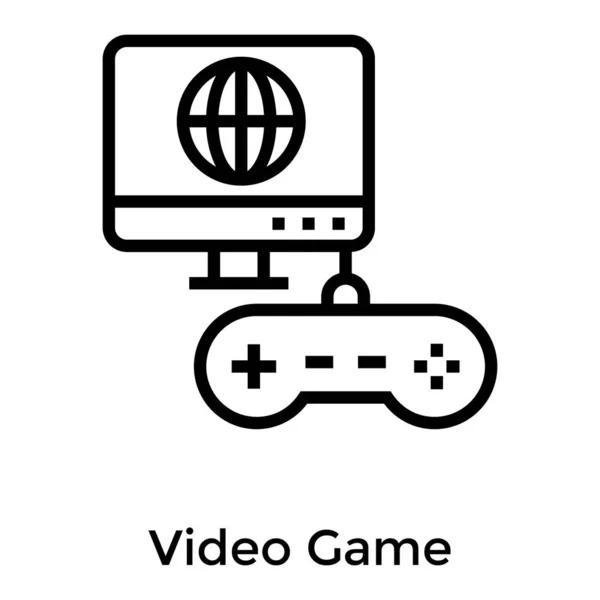 Vetor Vídeo Game Design Linha — Vetor de Stock