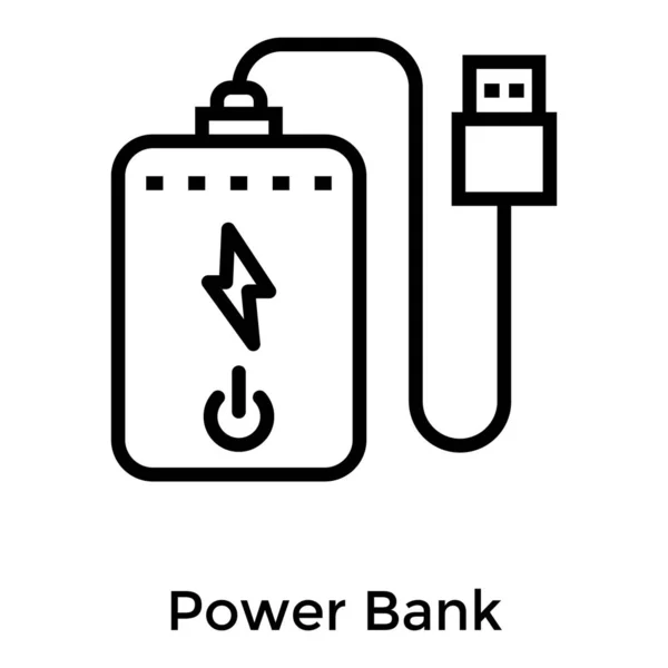 Vetor Linha Banco Potência Eletrônico —  Vetores de Stock