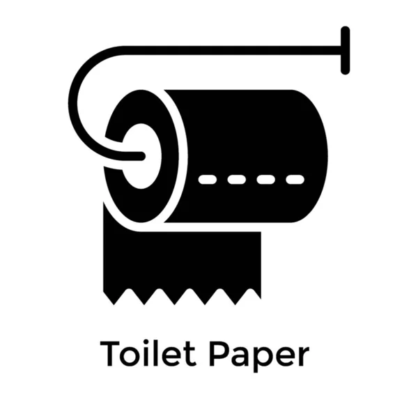 Твердая Икона Рулона Туалетной Бумаги — стоковый вектор