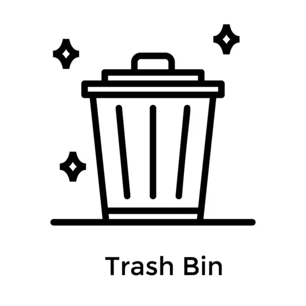 Line Design Clean Trash Bin — Stock Vector