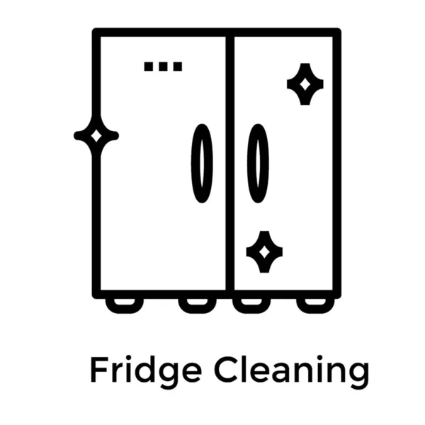 Вектор Очищення Холодильника Лінійному Дизайні — стоковий вектор