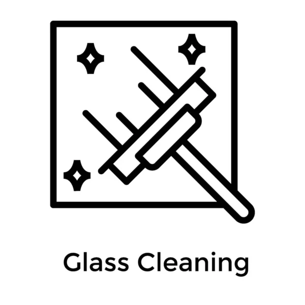 Line Icon Glass Cleaning Wiper — Stock Vector