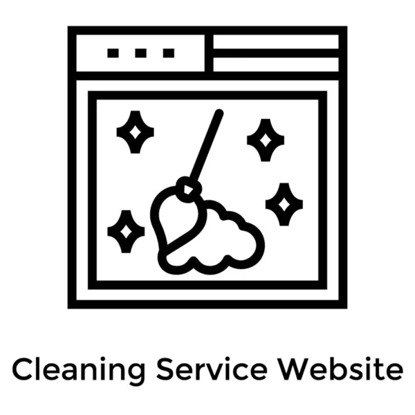 Online Reinigungs Website Liniendesign — Stockvektor