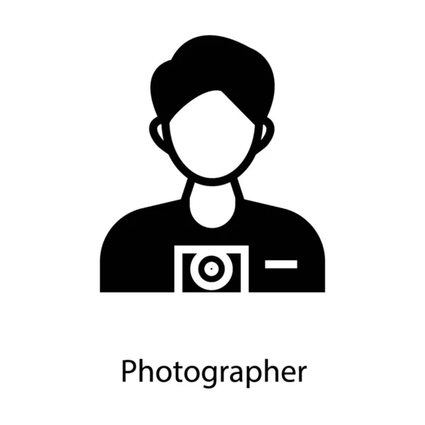 Cameraman Icon Solide Ontwerp — Stockvector