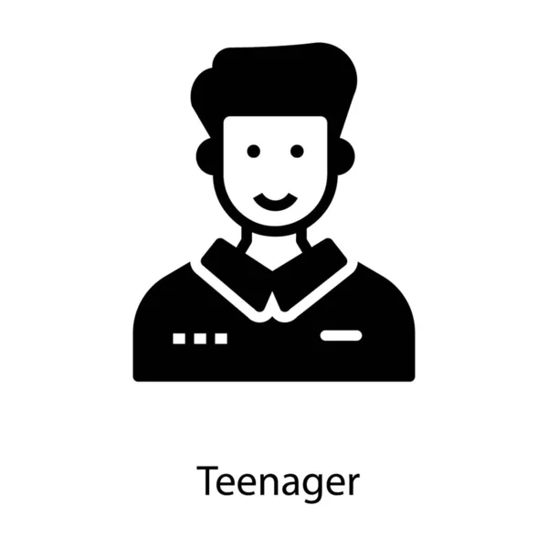 Teenager Ikone Glyphen Design — Stockvektor