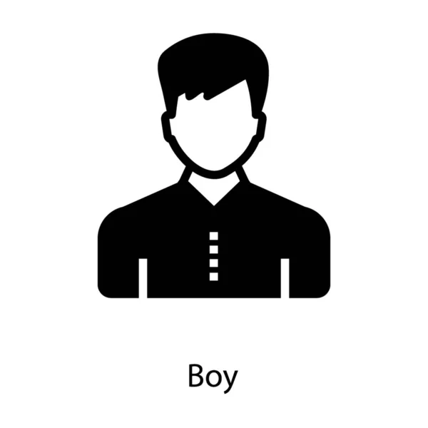 Иконка Мальчика Белом Фоне — стоковый вектор