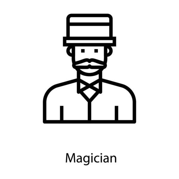 Magician Icon Line Design — Stock Vector