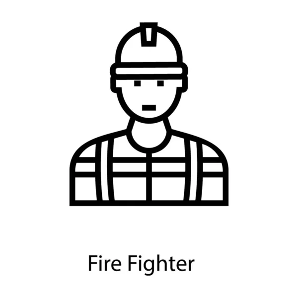 Firefighter Ikon Linje Design — Stock vektor