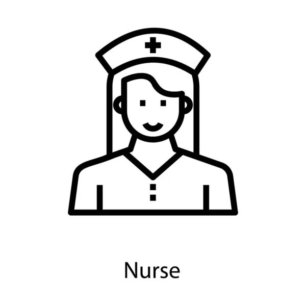 Ícone Enfermeira Design Linha —  Vetores de Stock