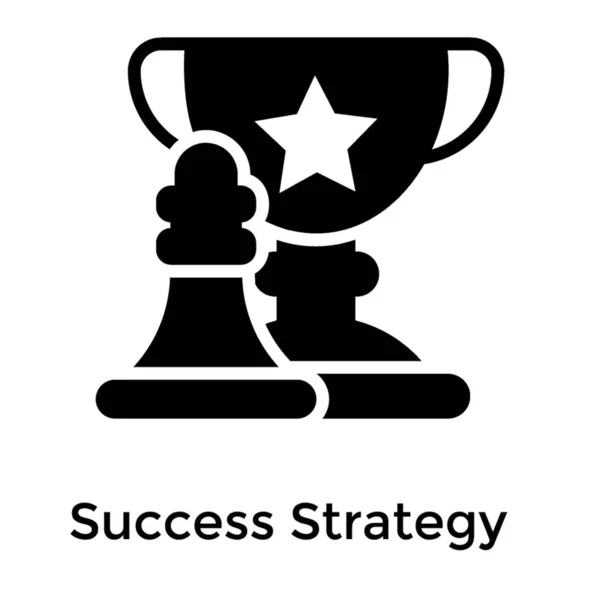 Ikona Strategie Úspěchu Pevném Návrhu — Stockový vektor