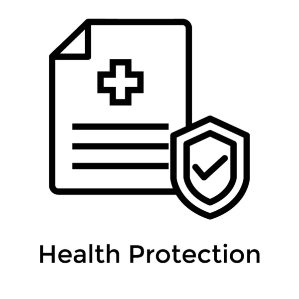 Ícone Proteção Saúde Concepção Linha — Vetor de Stock