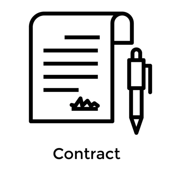 Contract Icon Design Line Vector — Stock Vector