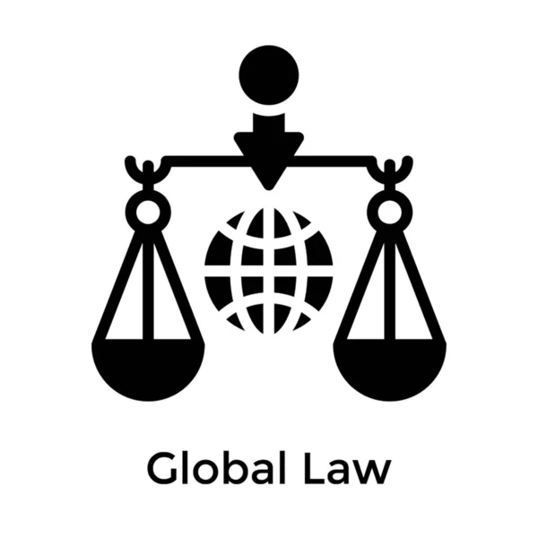 Glyph Icon Global Justice Law — Stock Vector