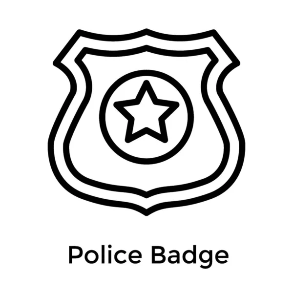 Distintivo Estrela Polícia Design Linha — Vetor de Stock