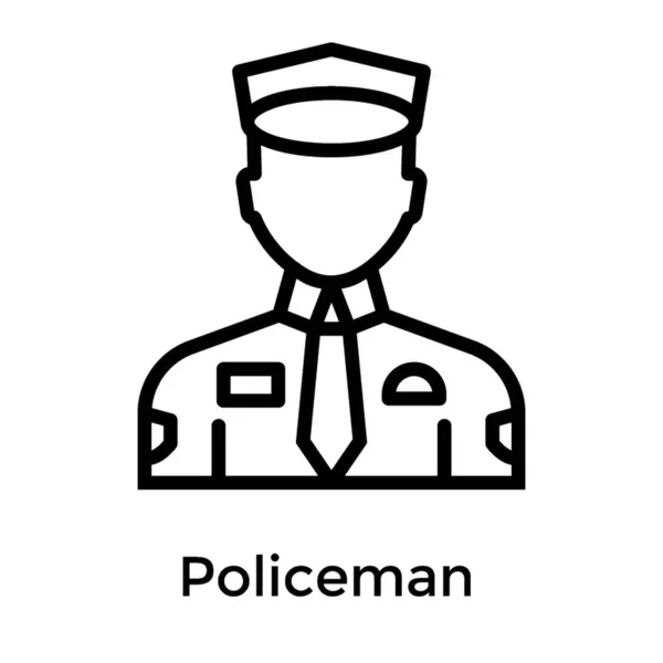 Officier Police Professionnel Dans Conception Ligne — Image vectorielle