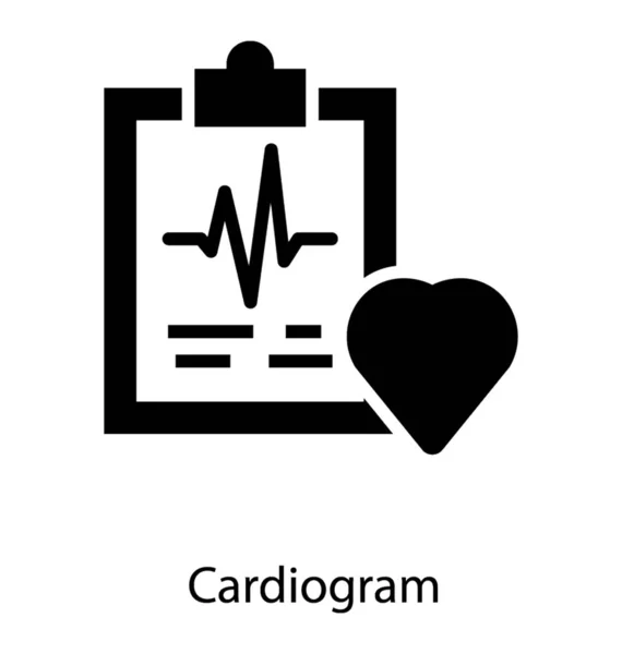 Icône Cardiogramme Isolée Sur Fond Blanc — Image vectorielle