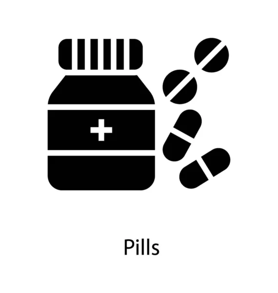 Кувшин Лекарствами Иконе Глифа — стоковый вектор